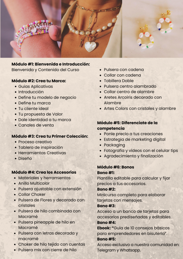 temario del curso bisutería creativa
